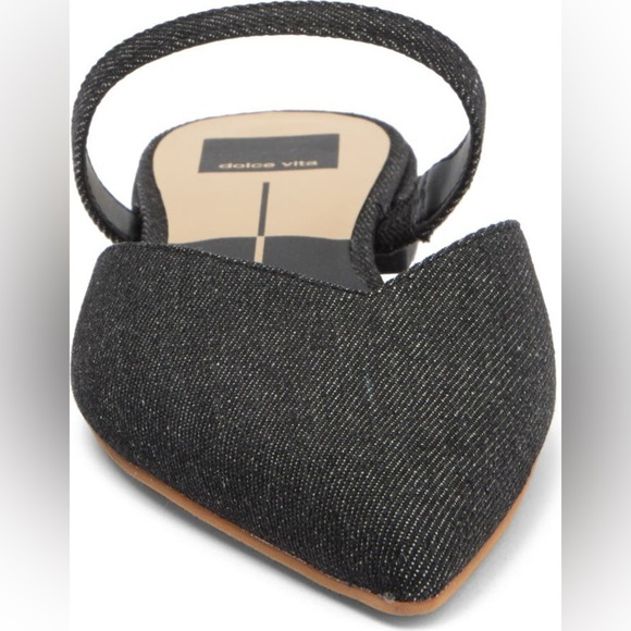 NEW Dolce Vita Black Denim Mule Flats - Picture 3 of 7